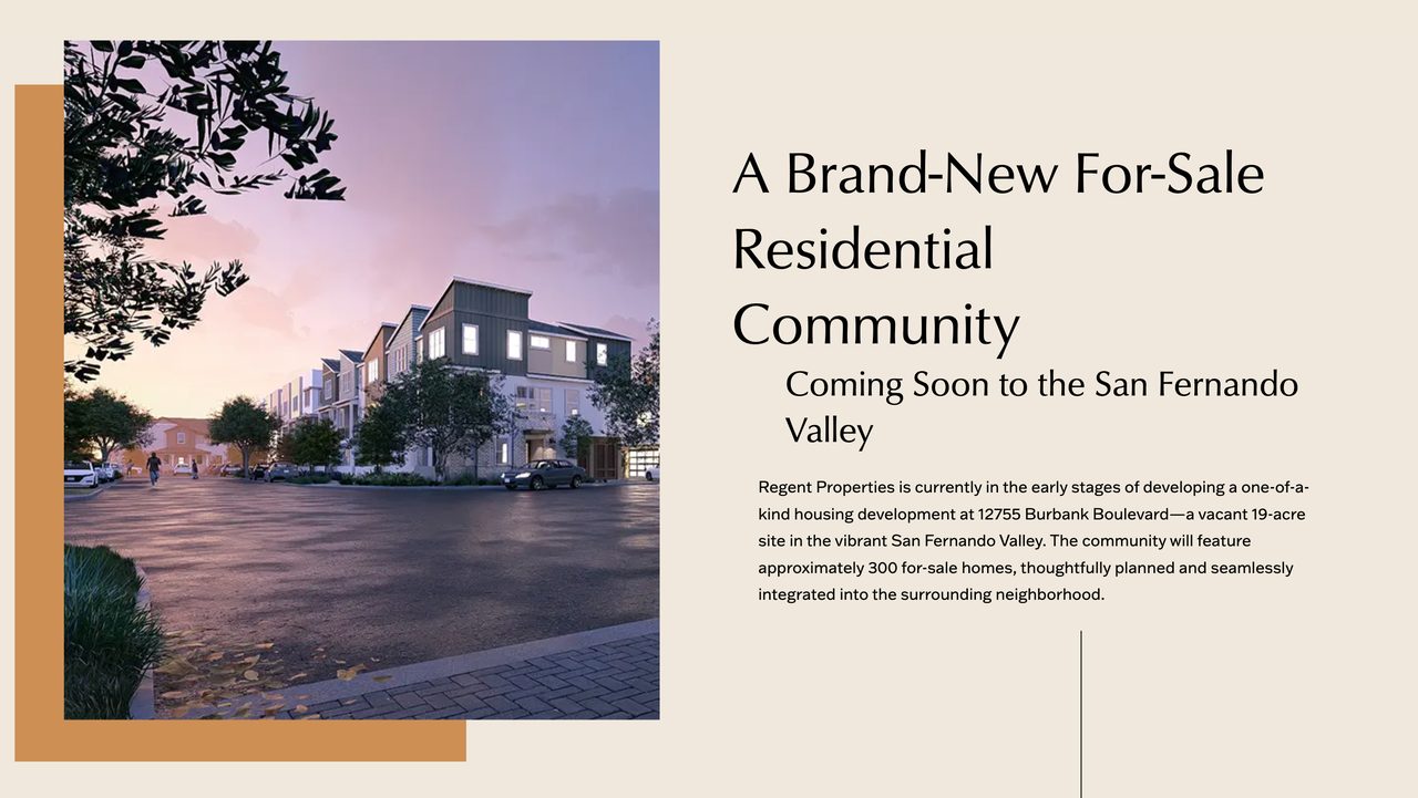 The 12755 Burbank Blvd website homepage: A Brand-New For-Sale Residential Community, Coming Soon to the San Fernando Valley